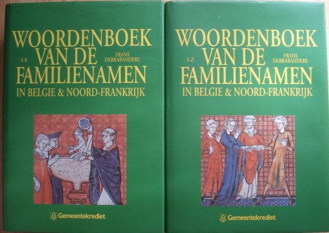 Woordenboek van de familienamen in België en Noord-Frankrijk, Boeken, Verzenden, Frans Debrabandere, Zo goed als nieuw, Overige uitgevers
