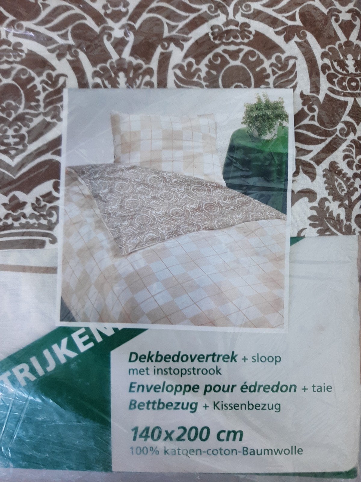 1persoons dekbedovertrek met kussensloop, Neuf, Bordure, Housse de couette, Une personne