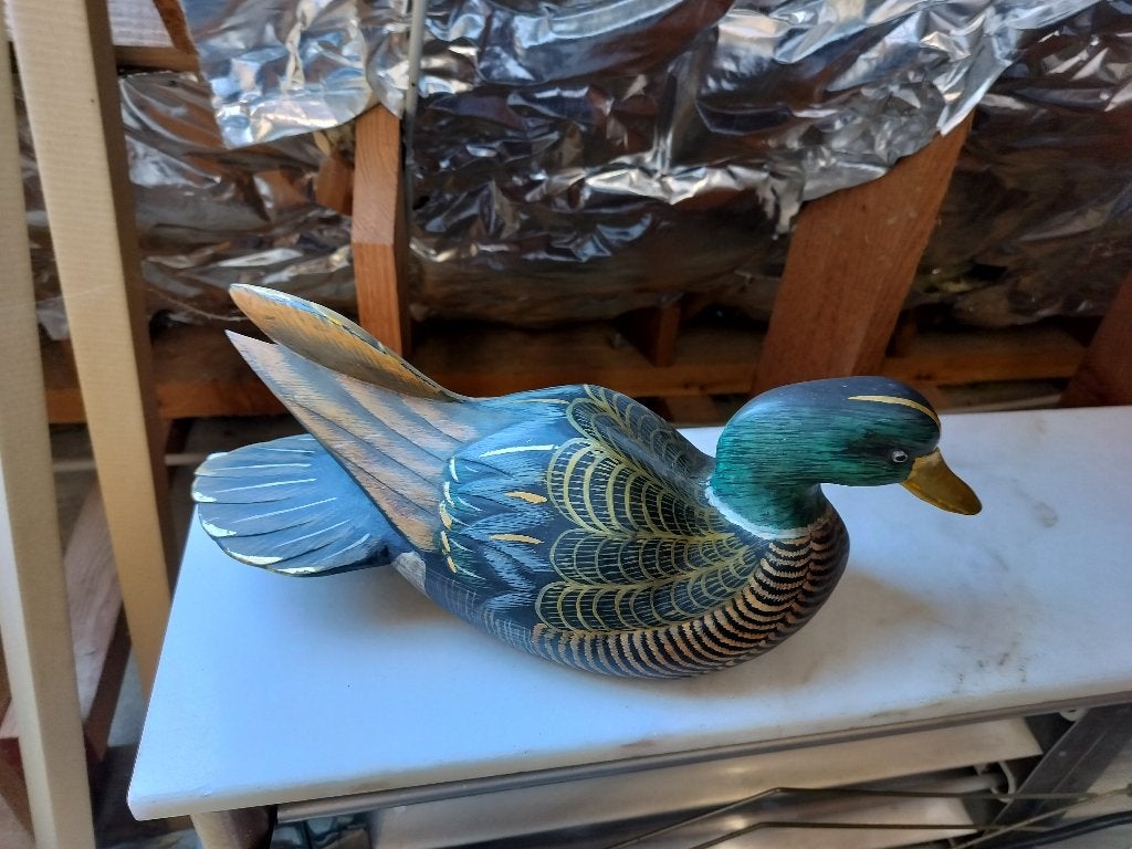 Handgeschilderde Houten Lokvogel / Woerd (Wilde Eend), Ophalen of Verzenden