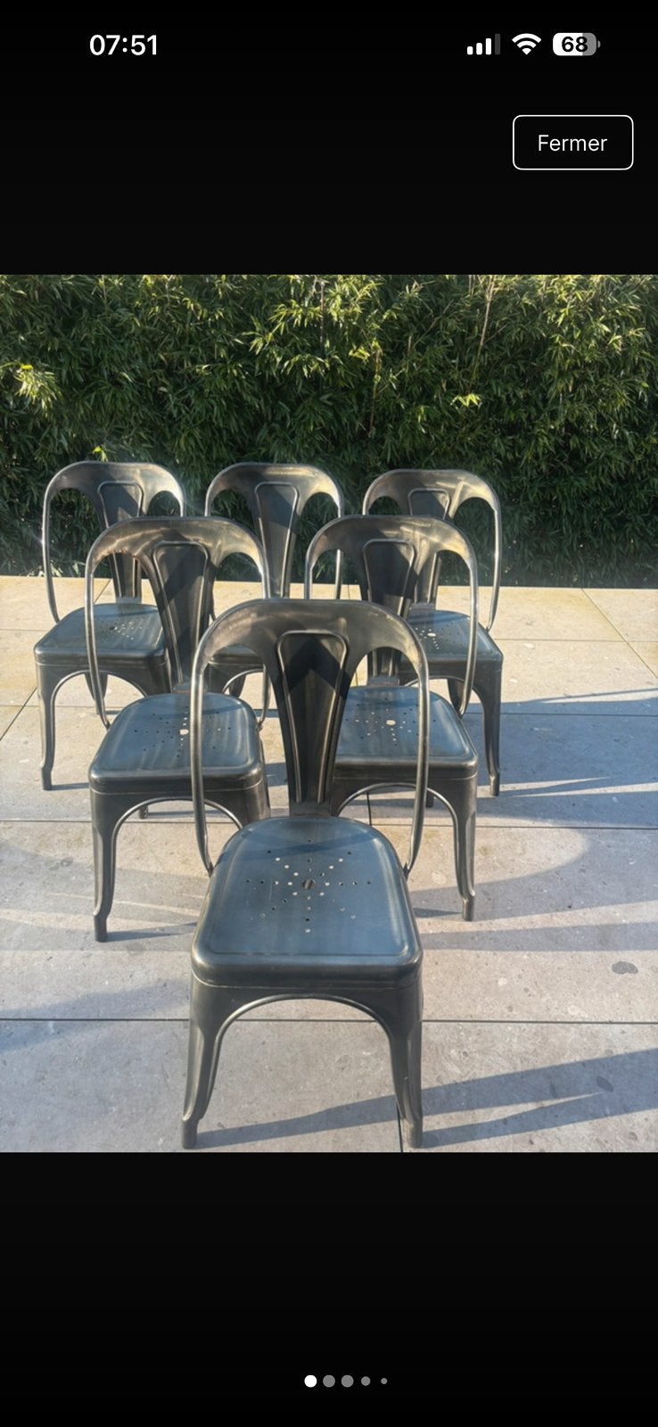 6 chaises style Tolix de chez Maison du Monde, Gris, Enlèvement, Utilisé, Industriel