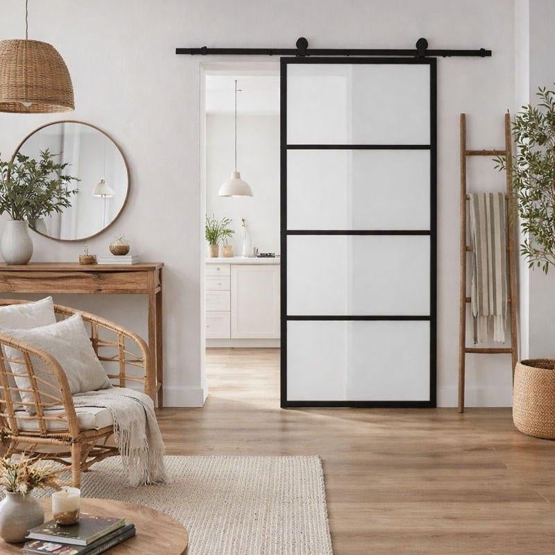 Schuifdeur staal | stalen schuifdeur | stalen deur | deur, Doe-het-zelf en Bouw, Deuren en Vliegenramen, Ophalen, 80 tot 100 cm