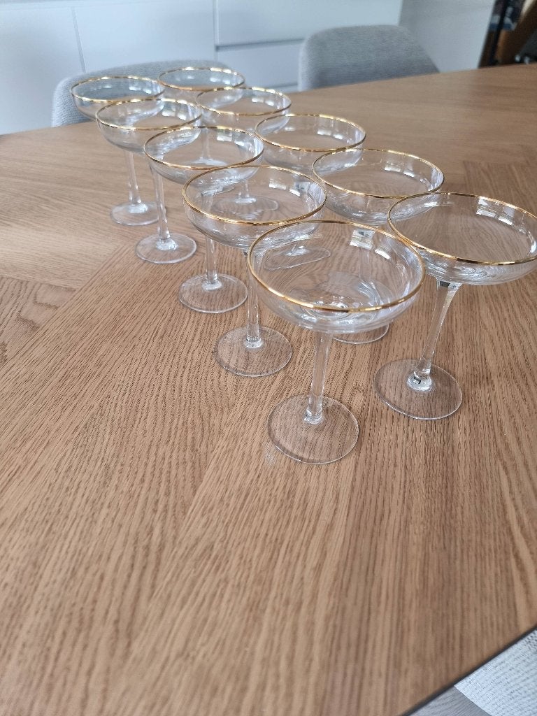 Mooie set 10 champagne coupes, Ophalen of Verzenden, Zo goed als nieuw, Overige typen