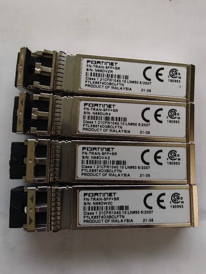 Modules Fortinet 10G SFP+ SR – 4 pièces, Envoi, Neuf
