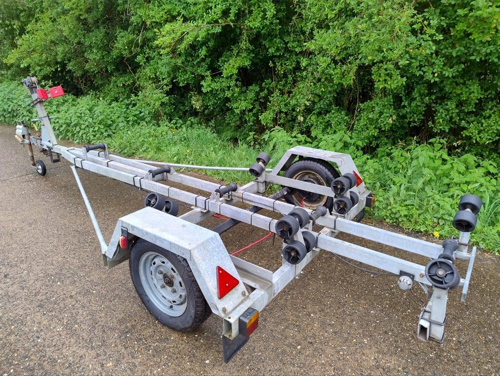 JSM boottrailer/kanteltrailer, Sports nautiques & Bateaux, Remorques bateau, Utilisé, Moins de 1 500 kg, Éclairage réglable, Freinée