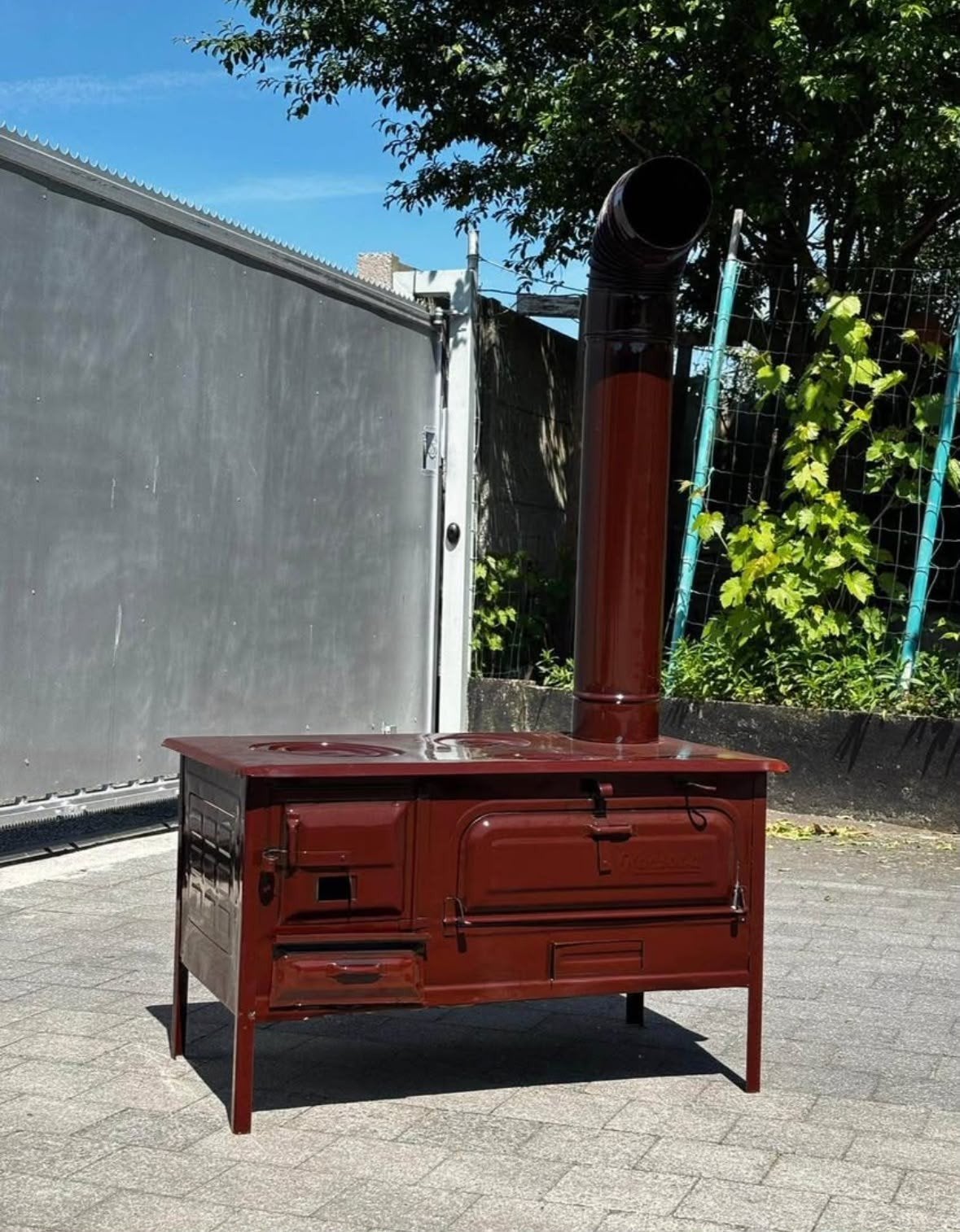 Houtkachel/Terraskachel met oven of kookfunctie!+Buizenset, Ophalen of Verzenden, Vrijstaand, Hout, Nieuw