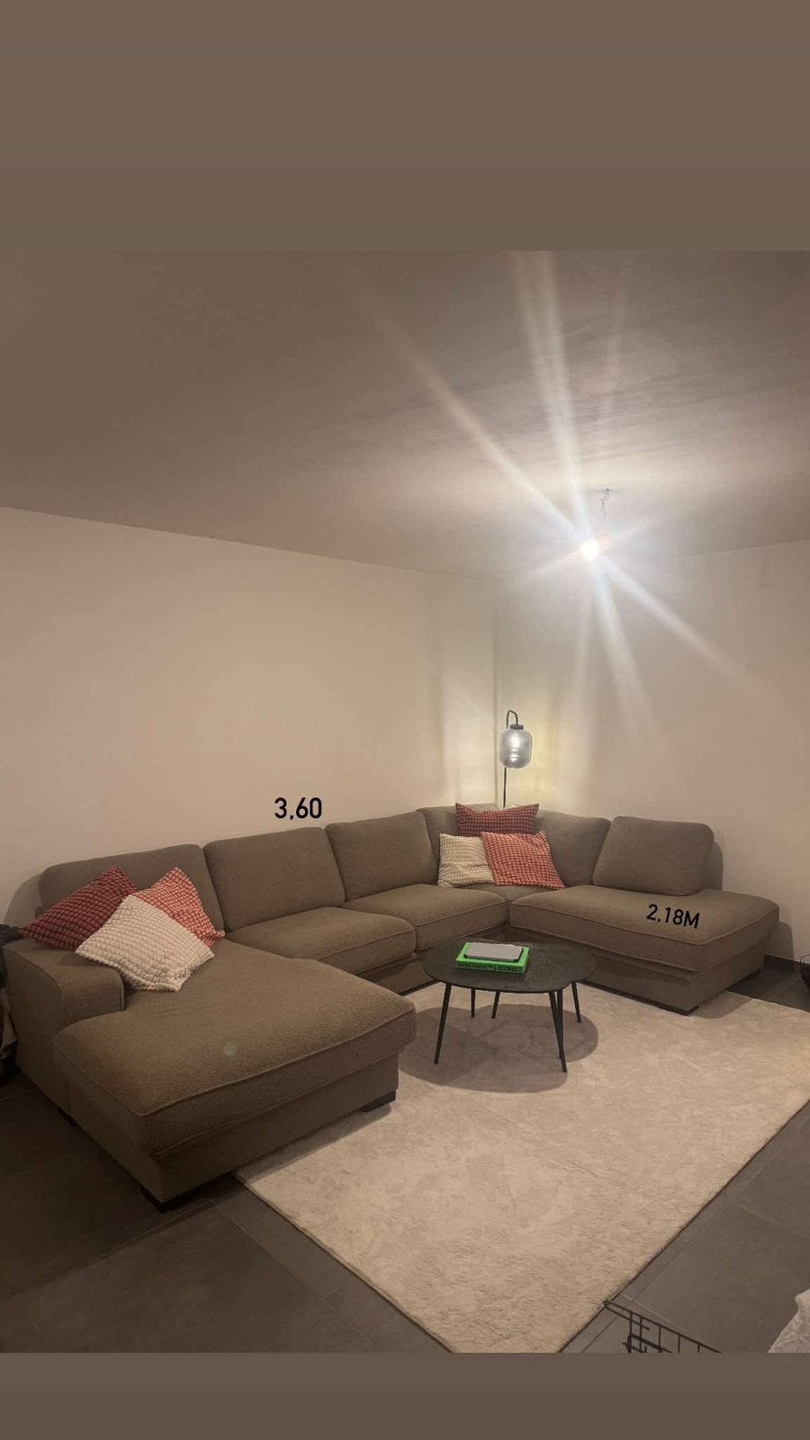 Zetel U-vorm, Huis en Inrichting, Zetels | Complete zithoeken, Ophalen of Verzenden, Zo goed als nieuw, Stof