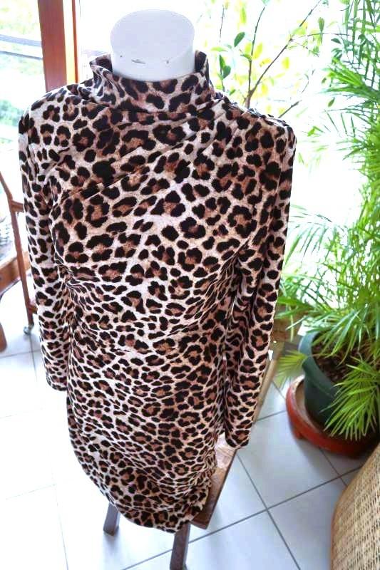 sfeervol natuurlijk panter, luipaard jurk, Kleding | Dames, Overige kleuren, Maat 42/44 (L), Nieuw, Ophalen of Verzenden