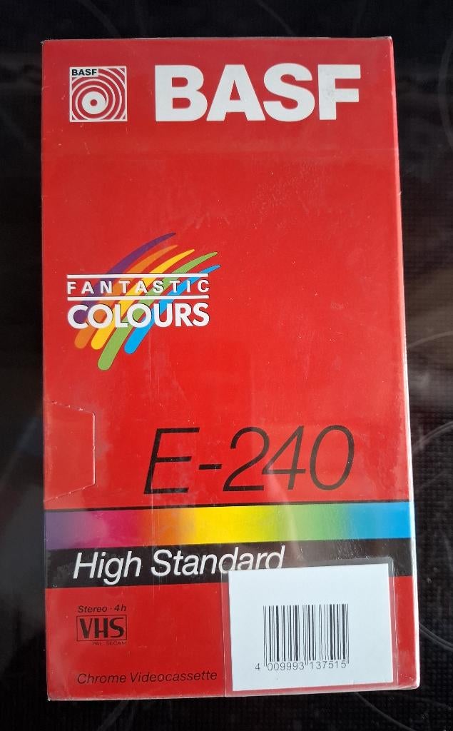 BASF E-240 Extra Quality VHS- videoband 5 st NIEUW, Audio, Tv en Foto, Videospelers, Ophalen of Verzenden, Nieuw, Videoband