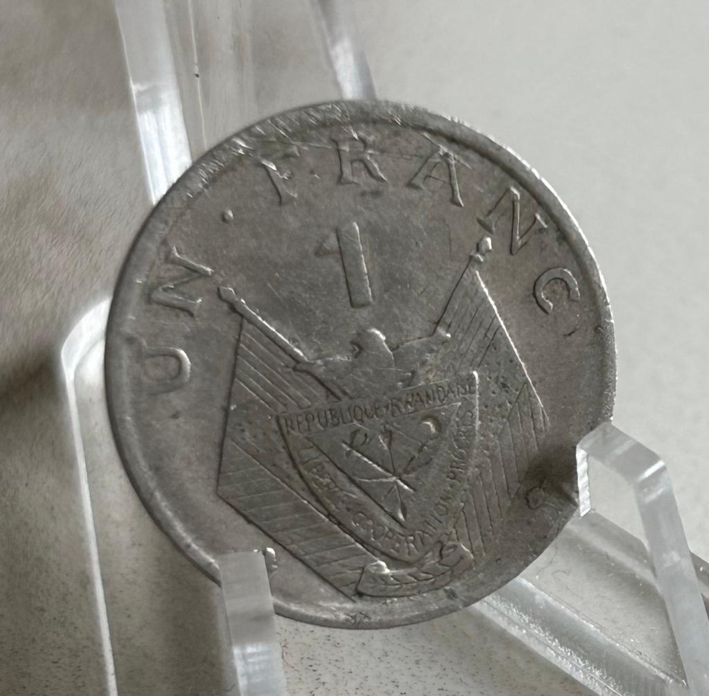 Rwanda 1 franc 1965, Postzegels en Munten, Munten | Afrika, Ophalen of Verzenden