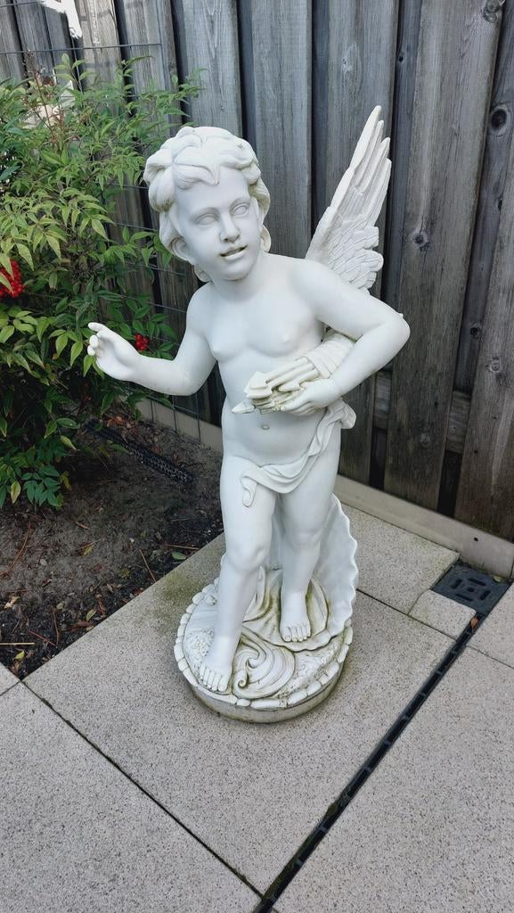 Marmer beeld Cupido/ Engel 90 cm, Tuin en Terras, Ophalen