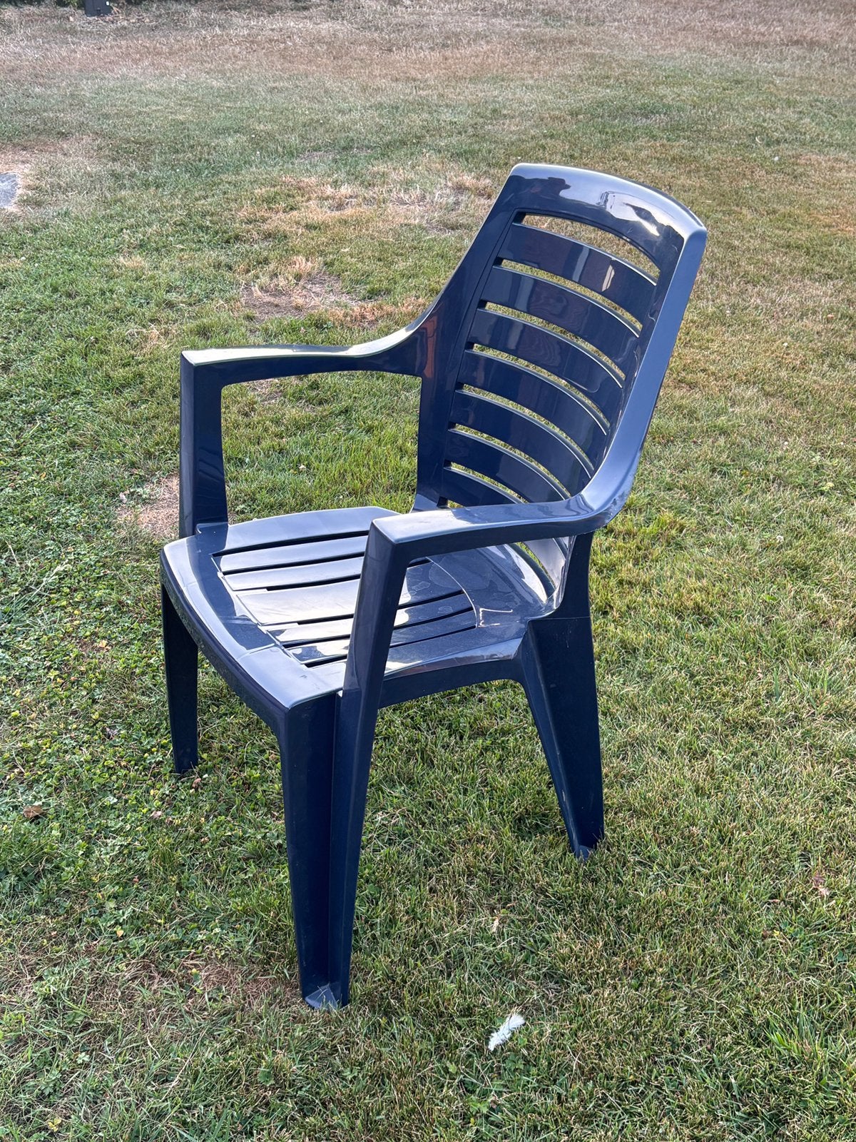 Tuinstoelen blauw kunststof - 10 stuks, Ophalen, Zo goed als nieuw, Kunststof, Stapelbaar