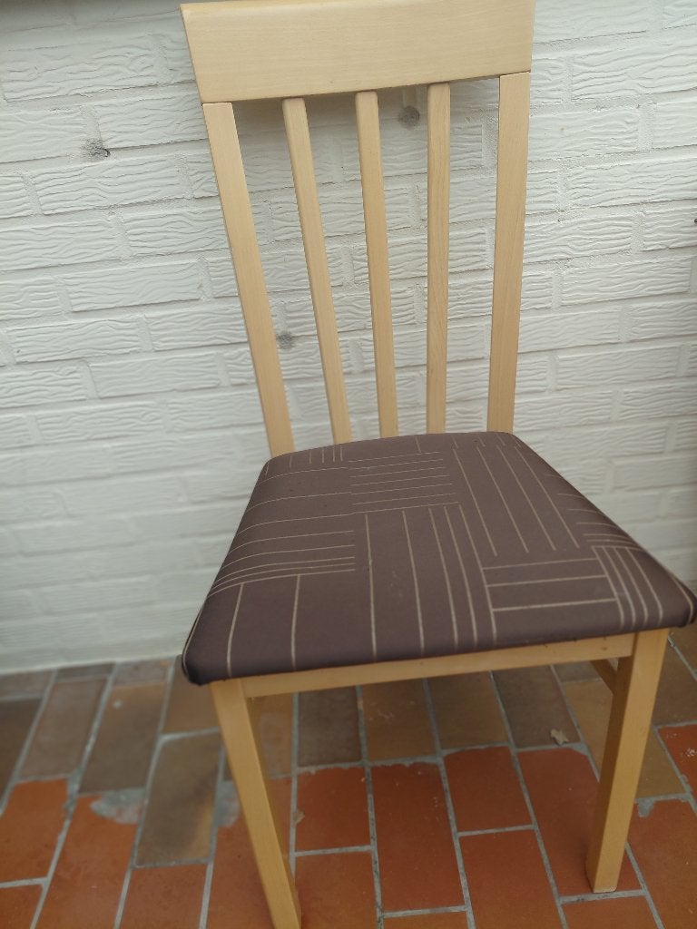 6 Eetkamer stoelen te koop, Ophalen, Hout, Gebruikt, Bruin