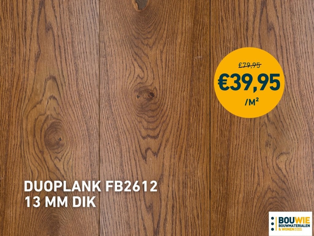 Houten vloer - Duoplank Eiken - NERGENS GOEDKOPER! OP=OP!, Doe-het-zelf en Bouw, Vloerdelen en Plavuizen, Niet ingevuld, Niet ingevuld