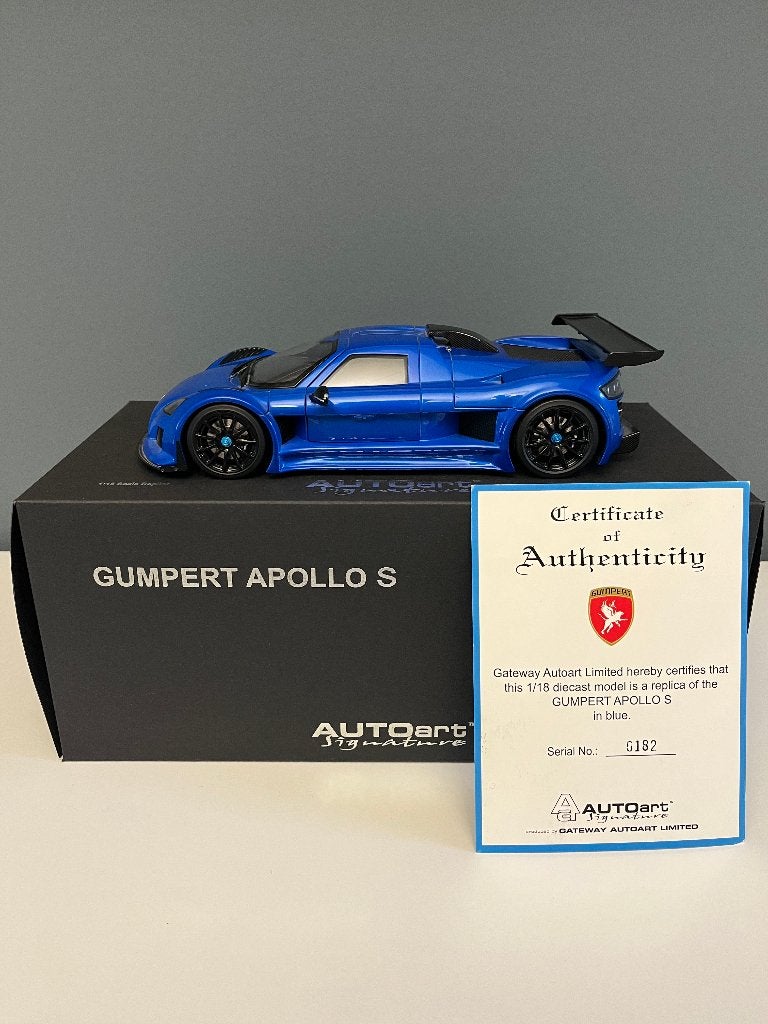 AUTOart Gumpert Apollo S 1/18 – Bleu – Réf. 71303 – Rare, Enlèvement ou Envoi, Comme neuf, Voiture, Autoart
