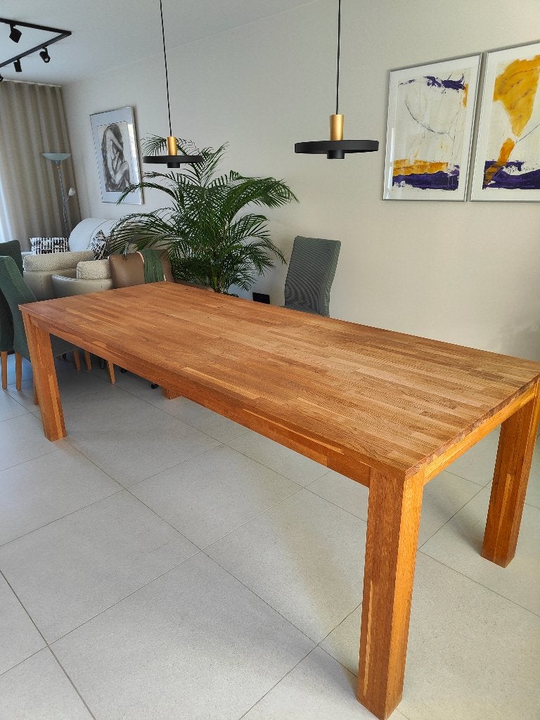 Table à manger moderne en chêne 2,30 x 1 m, Maison & Meubles, Tables | Tables à manger, 200 cm ou plus, Comme neuf, Enlèvement