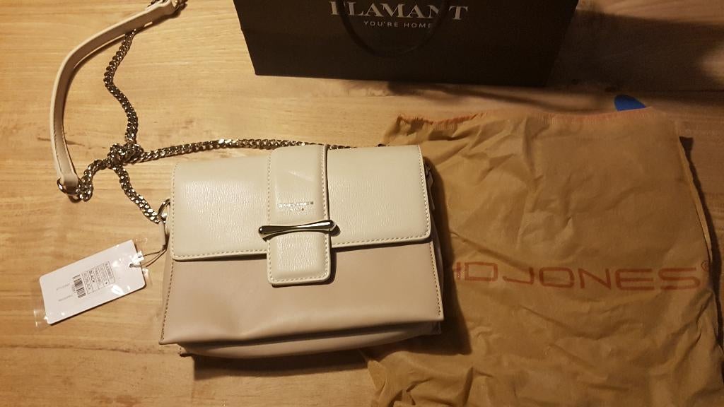 NIEUWE handtas met ketting met label, Ophalen of Verzenden, Nieuw, Beige, Handtas