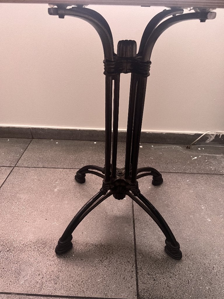 Table bistrot / industrielle – pied en métal noir + plateau, Enlèvement, Utilisé, Mobilier