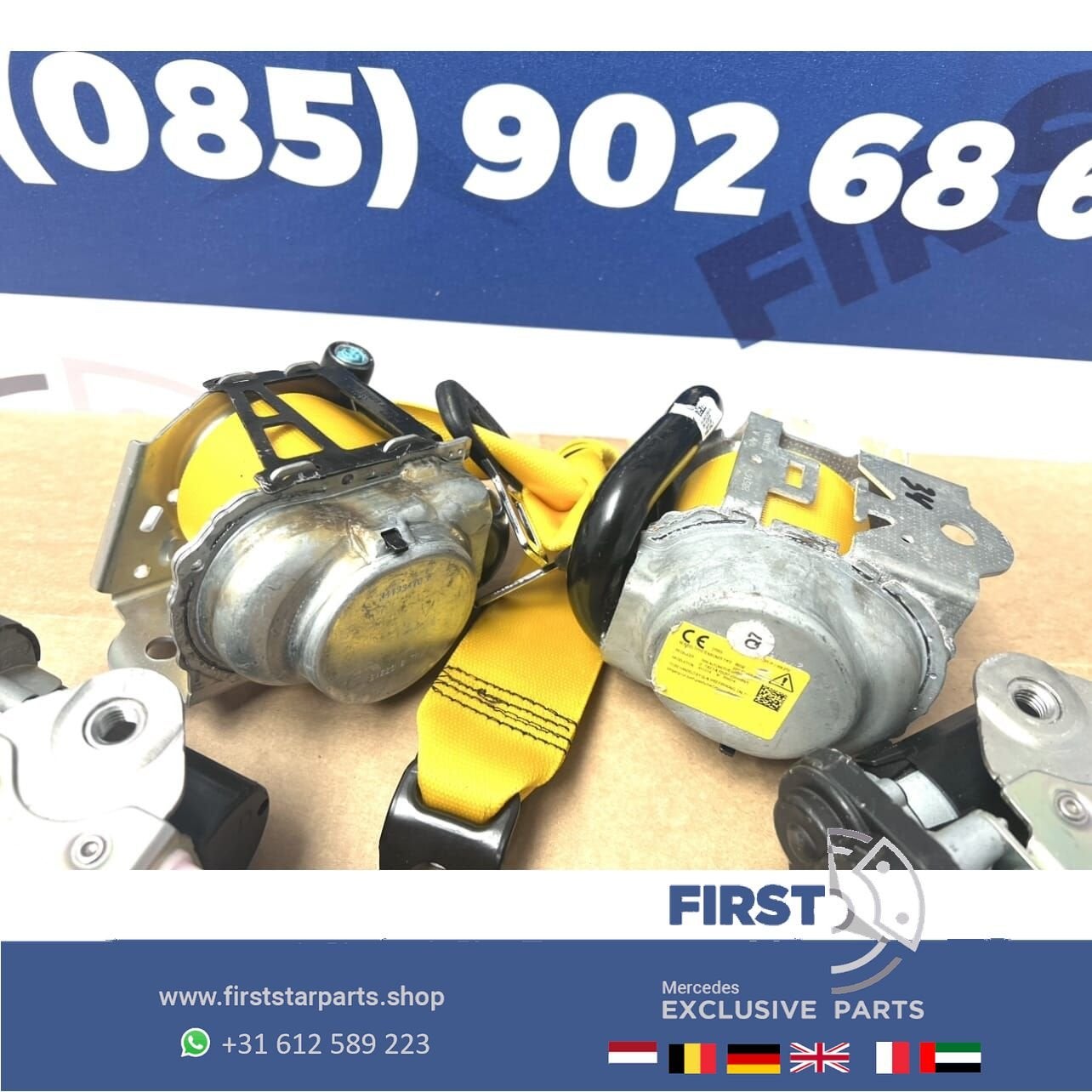 A45 AMG GORDEL SET GEEL Mercedes W177 A W118 CLA H247 GLA X2, Gebruikt, -, Ophalen of Verzenden, -