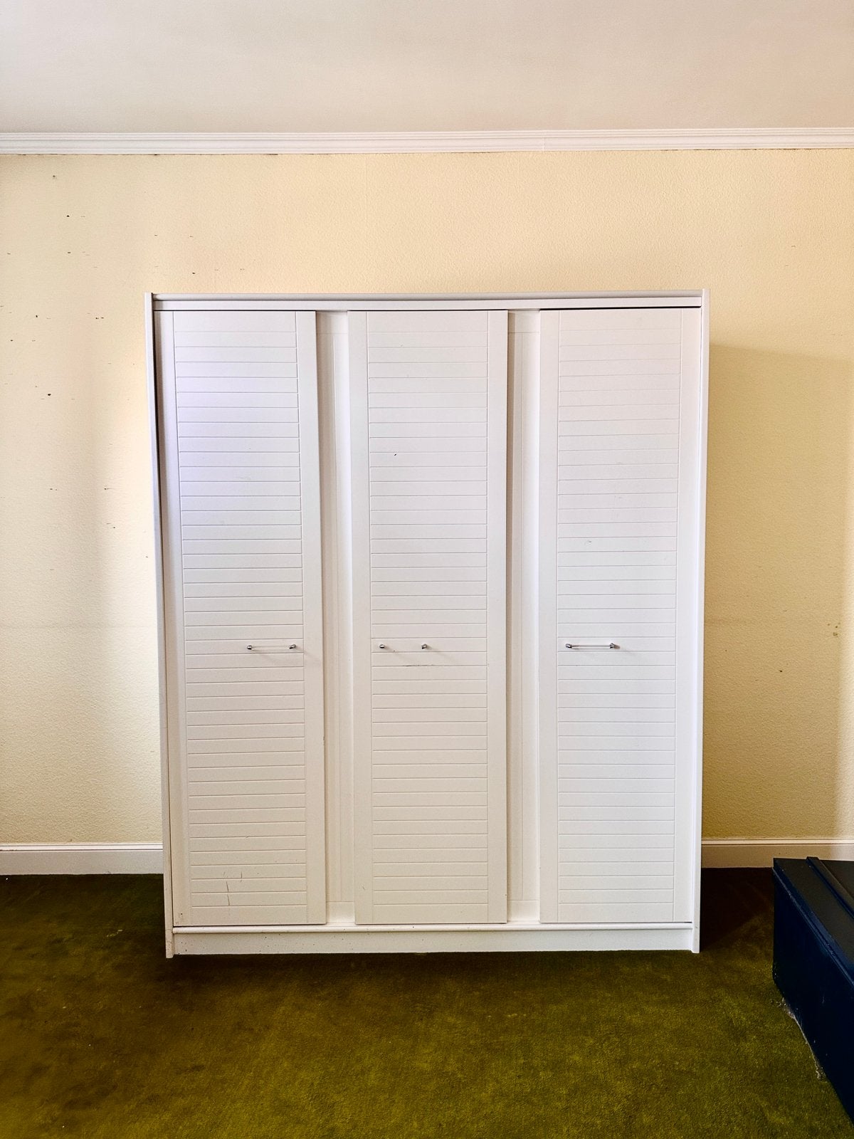 Witte kledingkast B159 H193 D57 cm, Ophalen, Met deur(en), Gebruikt, 150 tot 200 cm
