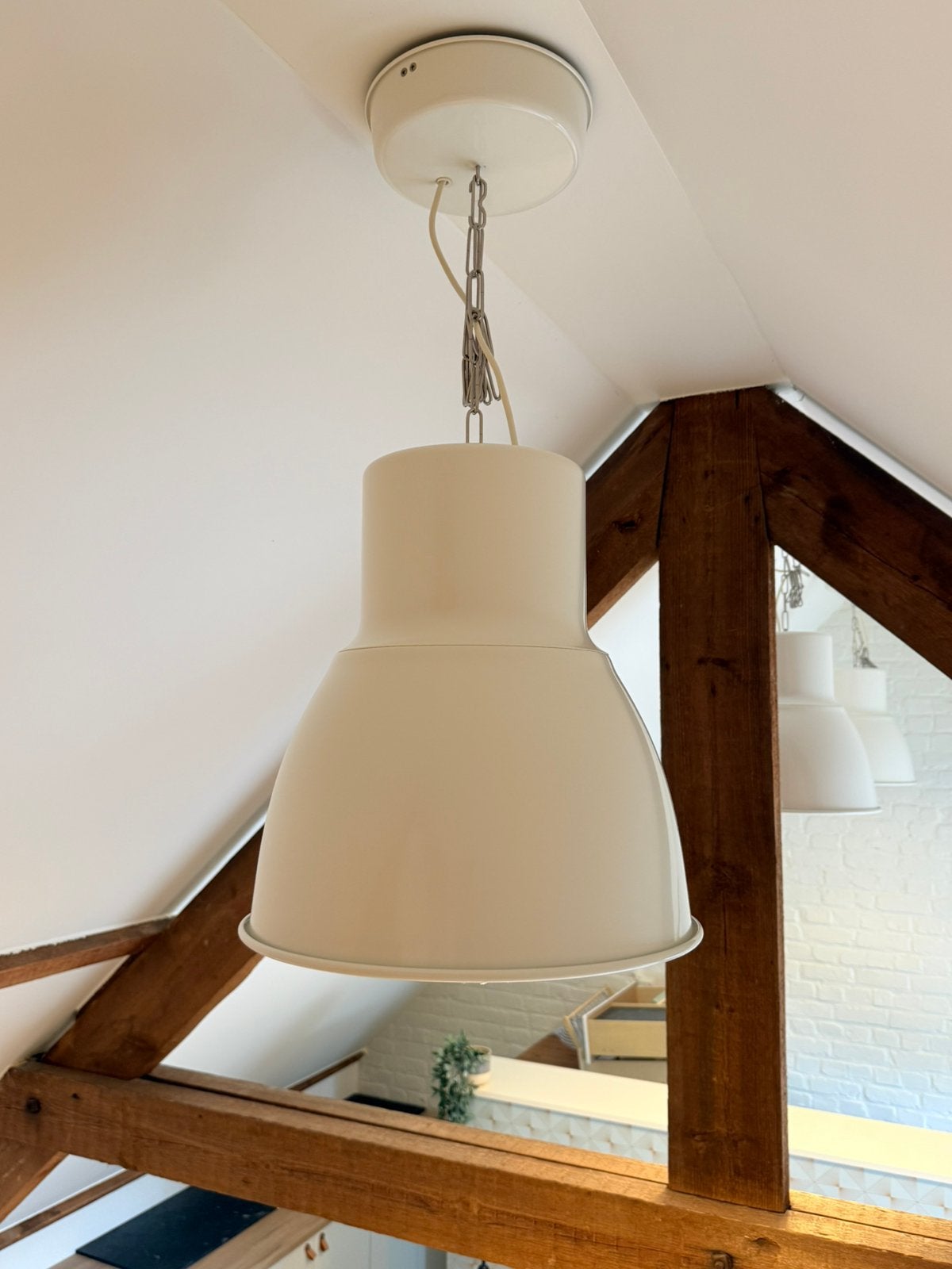 industriële hanglamp Wit / Crème (38 cm) – 4 STUKS, Enlèvement, Comme neuf