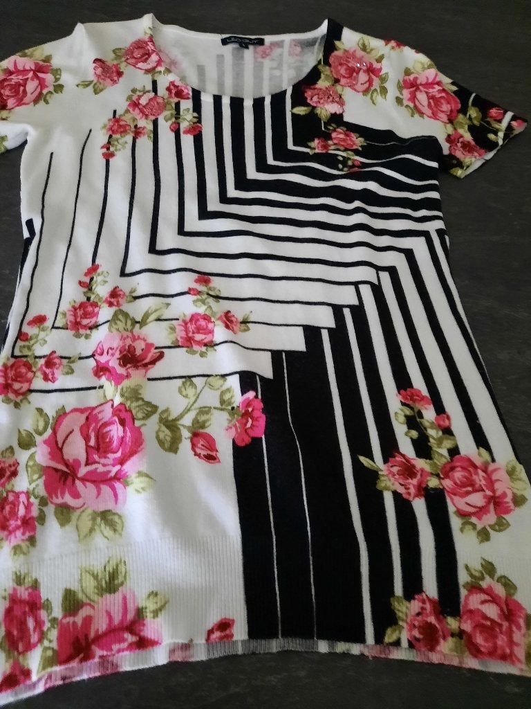 Bloesje met korte mouwen en bijpassende sjaal, Enlèvement, Porté, Taille 38/40 (M)