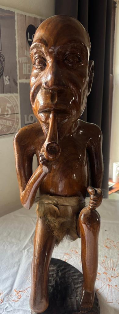 Afrikaans beeld, Antiek en Kunst, Kunst | Beelden en Houtsnijwerken, Ophalen, Hout, Beeld
