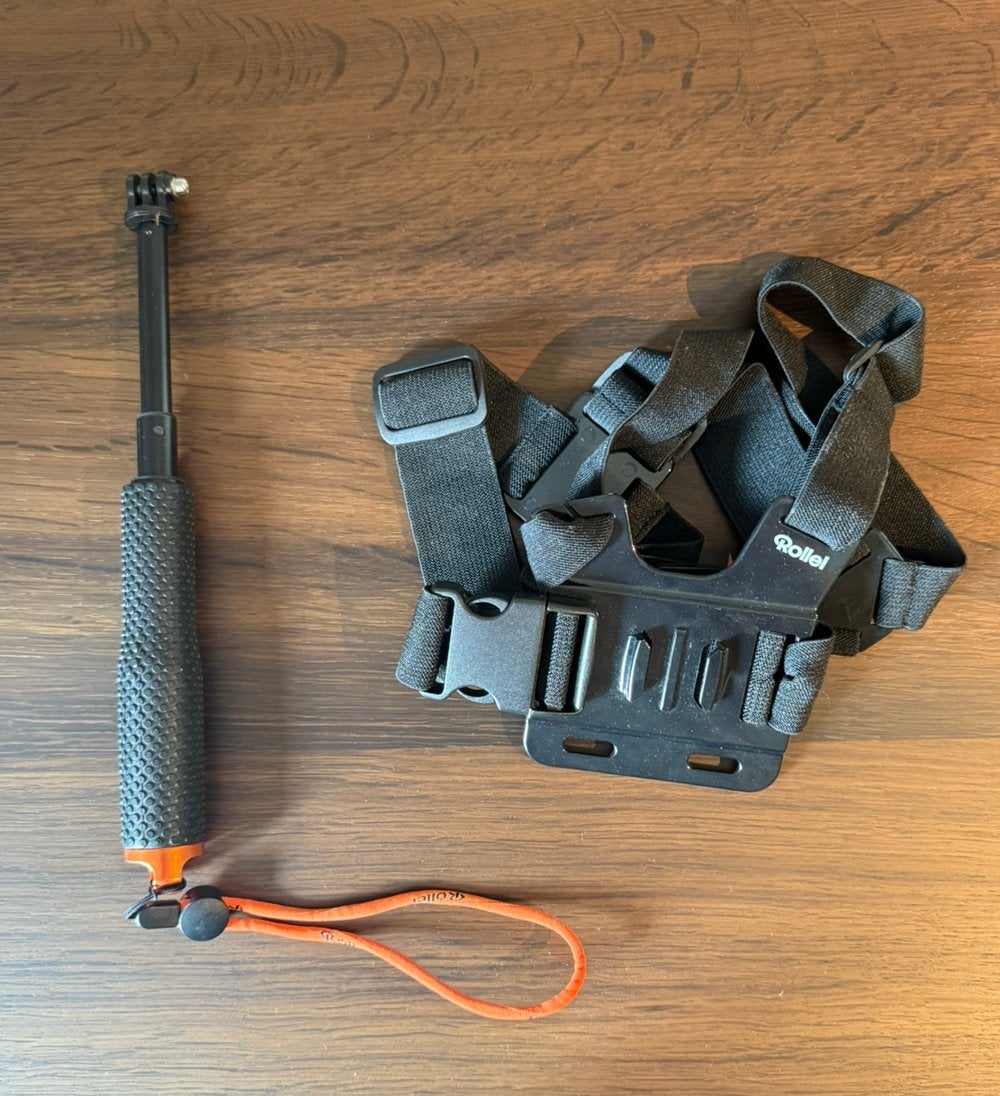 GoPro Chest Mount Harnas + Selfie Stick – Zo goed als nieuw, TV, Hi-fi & Vidéo, Caméras action, Comme neuf, GoPro, Enlèvement ou Envoi