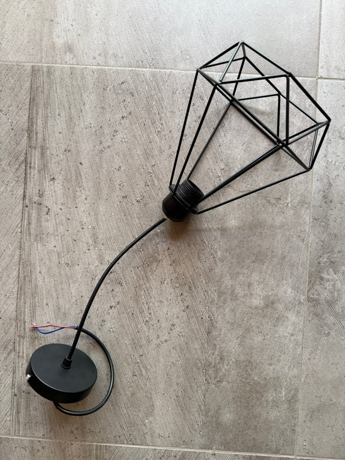 Suspension - lustre plafonnier, Ophalen, Zwart, E27 (groot), Zo goed als nieuw