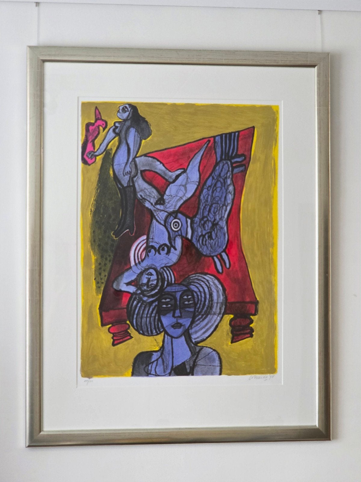 Corneille - Le lit Rouge - Gesigneerd -1998, Numéroté, Enlèvement ou Envoi, Sérigraphie