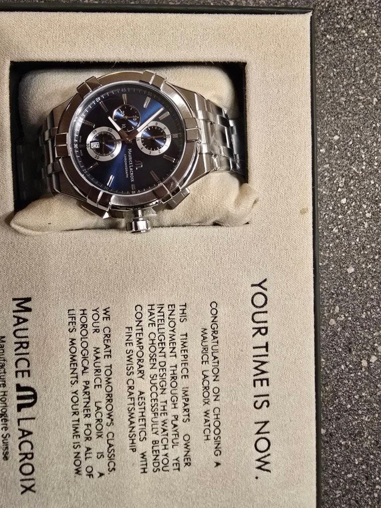 Maurice Lacroix Aikon quartz horloge 44mm zo goed als nieuw, Overige merken, Staal, Staal, Verzenden