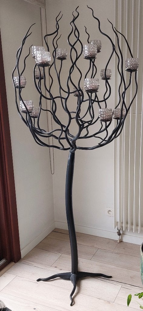 Grote smeedijzeren kandelaar., Comme neuf, Enlèvement, Autres matériaux, Chandelier