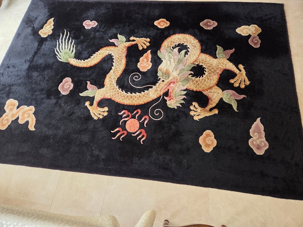 Chinees zijden Tapijt 2 x 3 m, Ophalen, Oosters, Textiel, Gebruikt