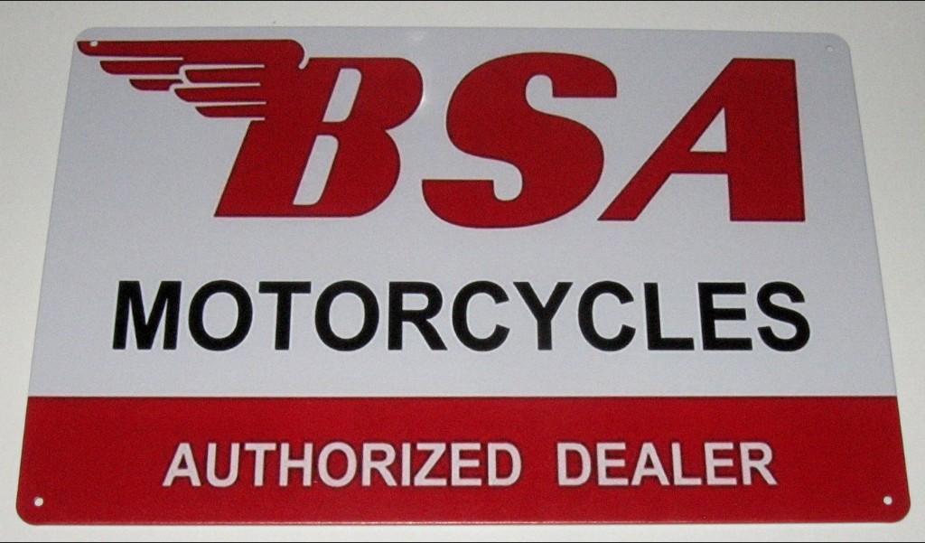 BSA MOTOR : Bord Logo BSA Motorcycles - Authorized Dealer, Collections, Marques automobiles, Motos & Formules 1, Neuf, Motos, Envoi