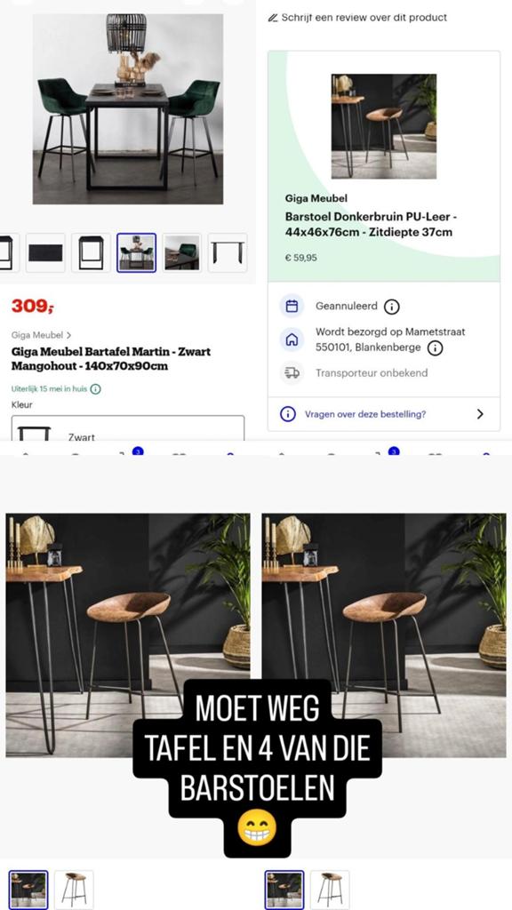 Tafel met 4 stoelen, Huis en Inrichting, Tafels | Eettafels, Ophalen