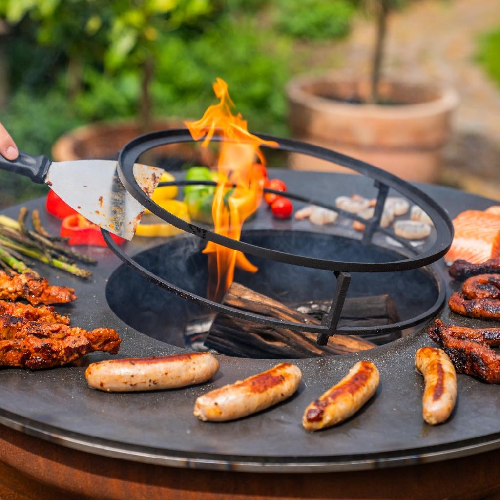 BBQ Plancha Hermano XL 80 Cortenstaal met houtopslag NW, Enlèvement ou Envoi, Neuf, RJRoyal Living, Avec accessoires