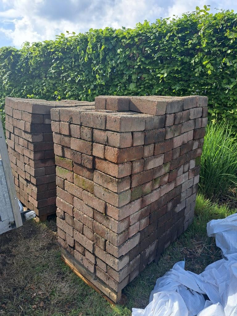 Klinkers 10cmx21cmx8cm, momenteel circa 9.5m², Ophalen, Gebruikt, Klinkers, 10 m² of meer