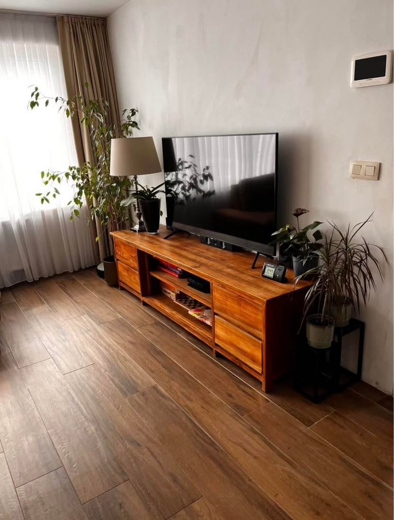 Meuble TV en teck, Maison & Meubles, Enlèvement, Comme neuf, Teck