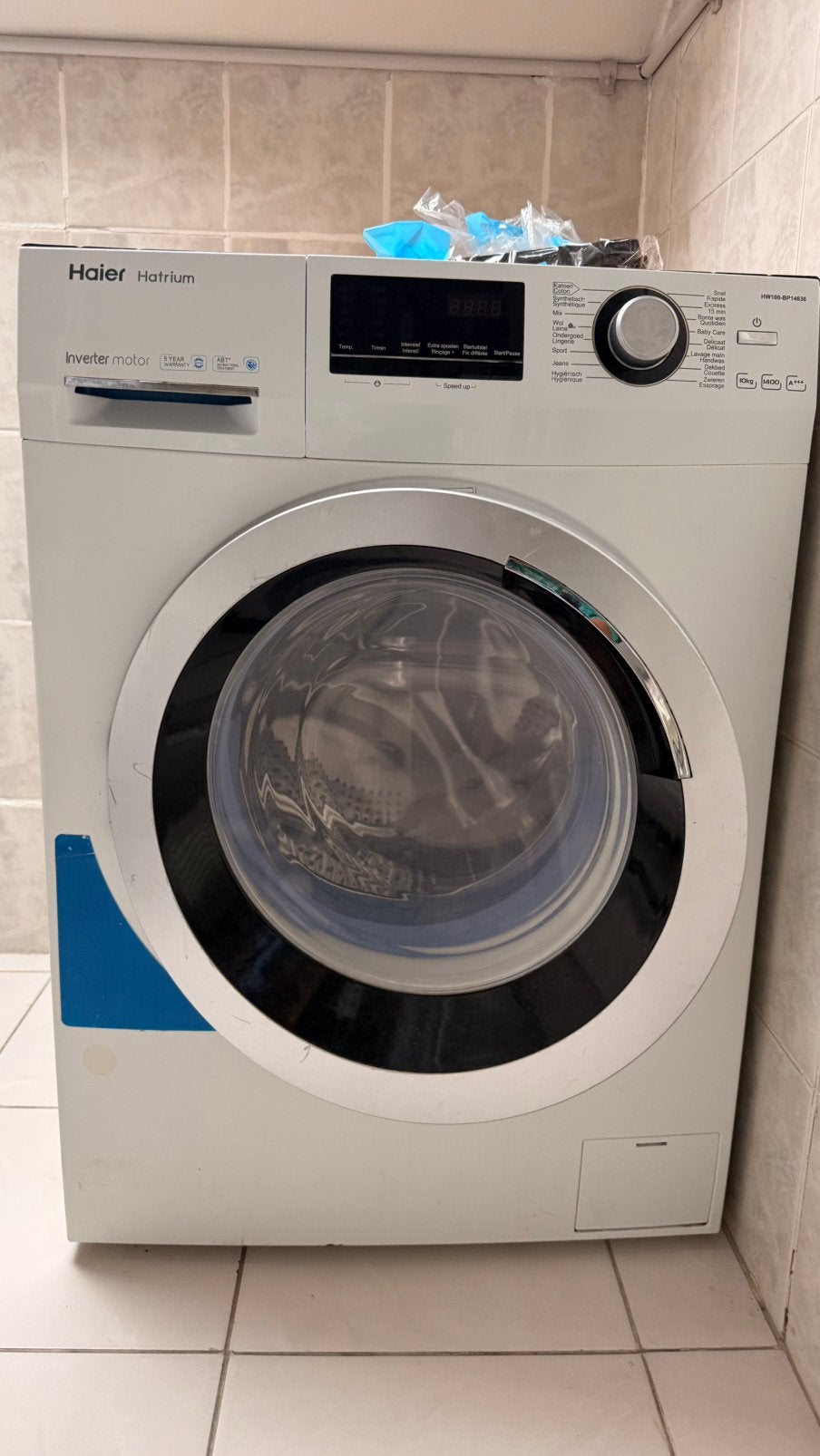 Haier HW100-BP14636 10 kg, Elektronische apparatuur, Wasmachines, Ophalen, Zo goed als nieuw