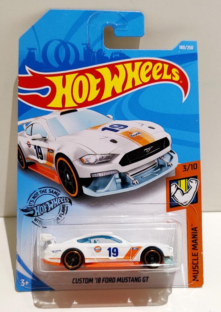 Hot Wheels Custom ´18 Ford Mustang GT Gulf Wit (2019), Hobby & Loisirs créatifs, Voitures miniatures | Échelles Autre, Enlèvement ou Envoi