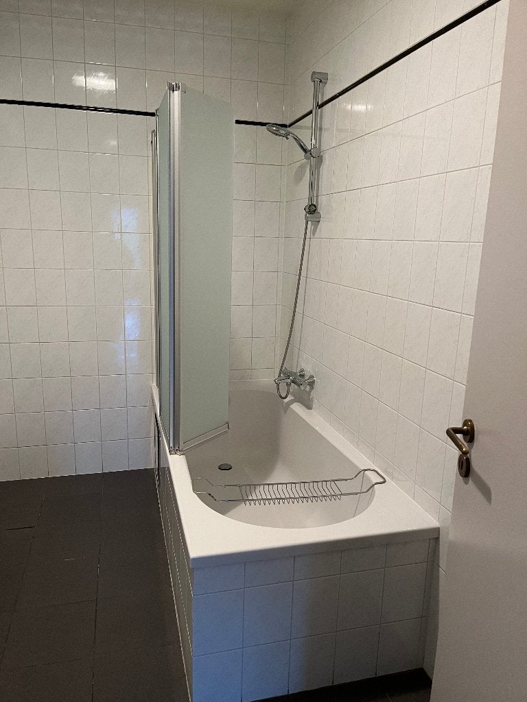 bad met douchescherm, Ophalen