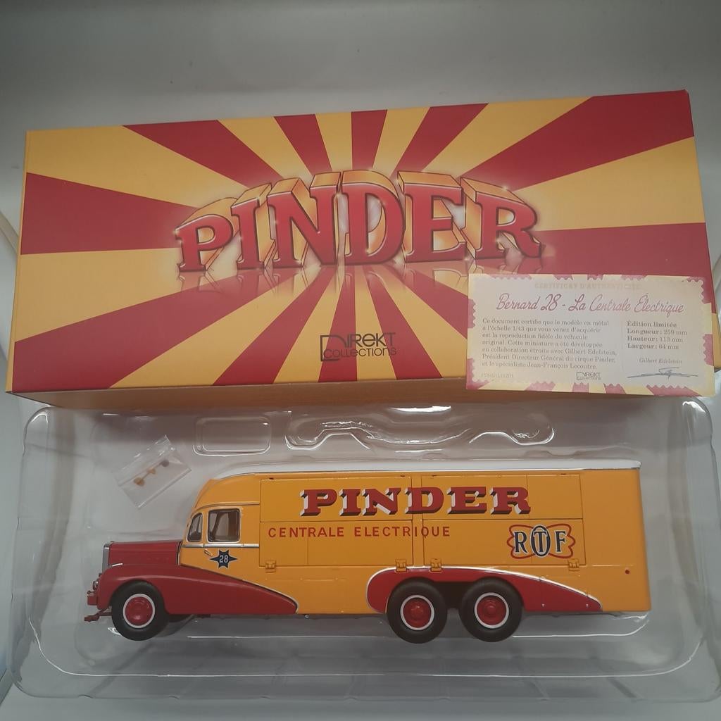 CIRCUS PINDER.1/43: CAMION BERNARD 28 ELECTR.CENTRALE 1951*, Hobby en Vrije tijd, Modelauto's | 1:43, Ophalen, Nieuw, Bus of Vrachtwagen
