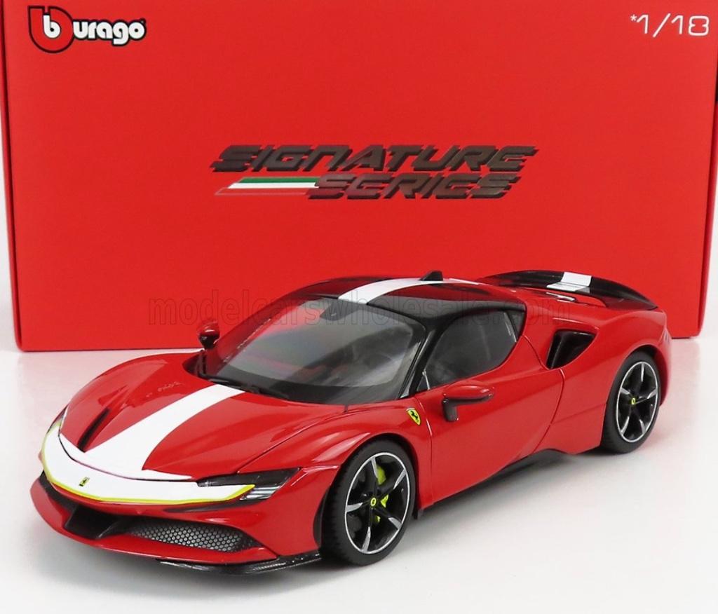 Ferrari SF90 Stradale , rood ,zwart In ovp, Ophalen of Verzenden, Nieuw, Auto, Burago