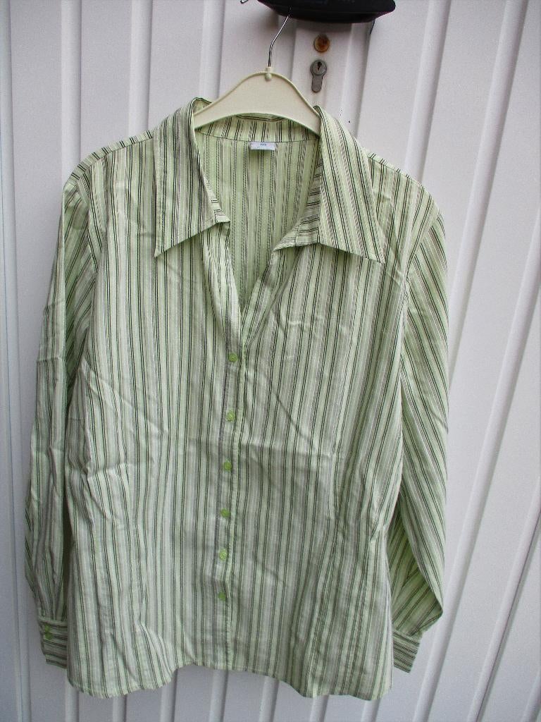 Chemise vert citron à fines rayures M&S taille 50, Neuf, Taille 46/48 (XL) ou plus grande, Enlèvement ou Envoi, Vert