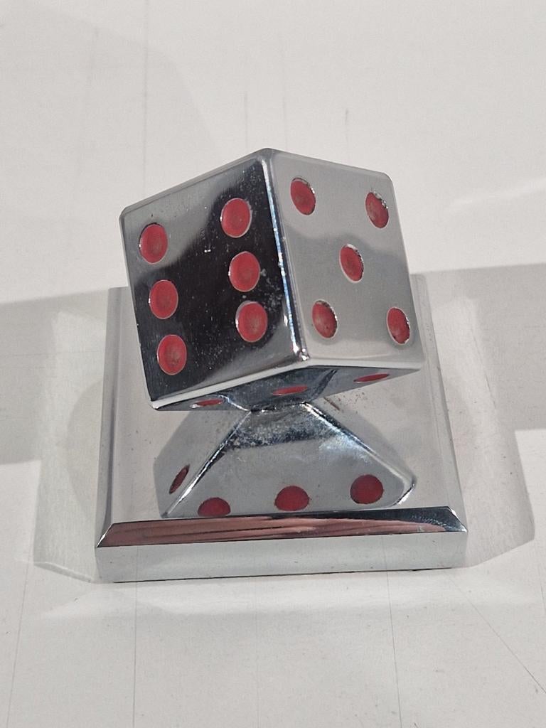 Paperweight naar Edgar Brandt circa 1960 , chroom op metaal, Ophalen of Verzenden
