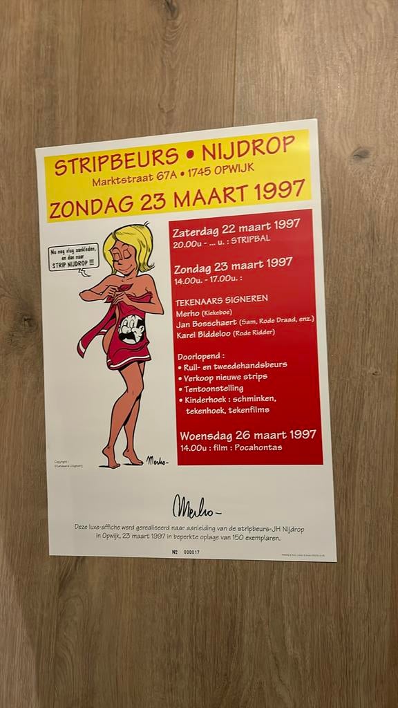 Merho kiekeboe luxe prent genummerd gesigneerd 1997, Ophalen of Verzenden, Nieuw
