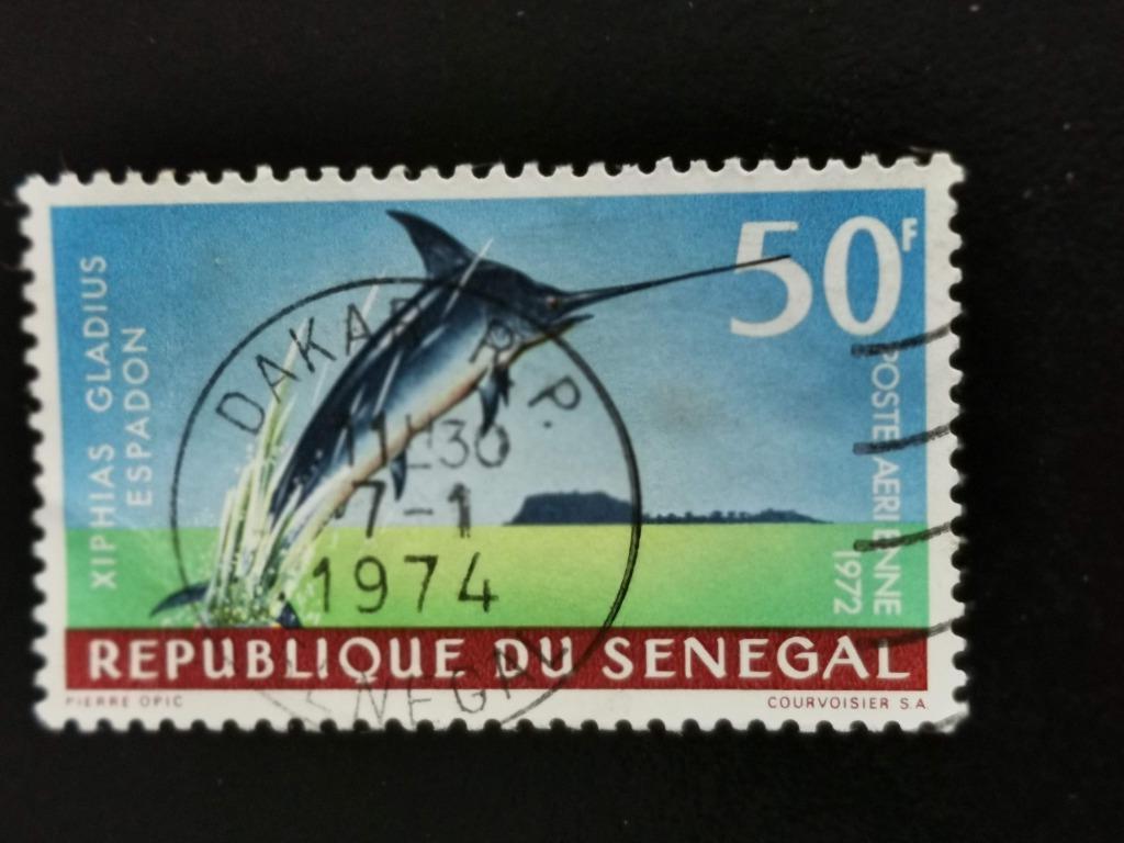 Senegal 1972 - zwaardvis - vissen - onderwaterfauna, Ophalen of Verzenden, Overige landen, Gestempeld