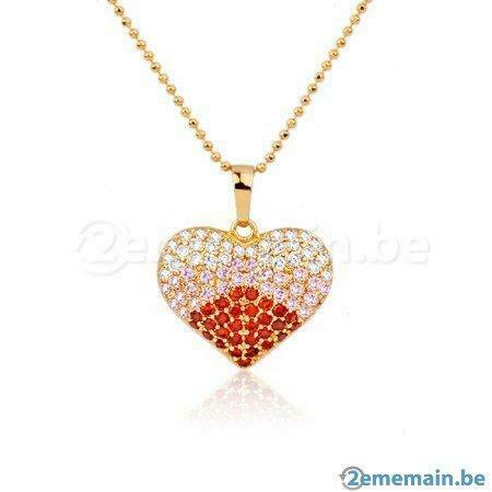 Pendentif Coeur Neuf N° 3026 BL-Rouge, Bijoux, Sacs & Beauté, Neuf