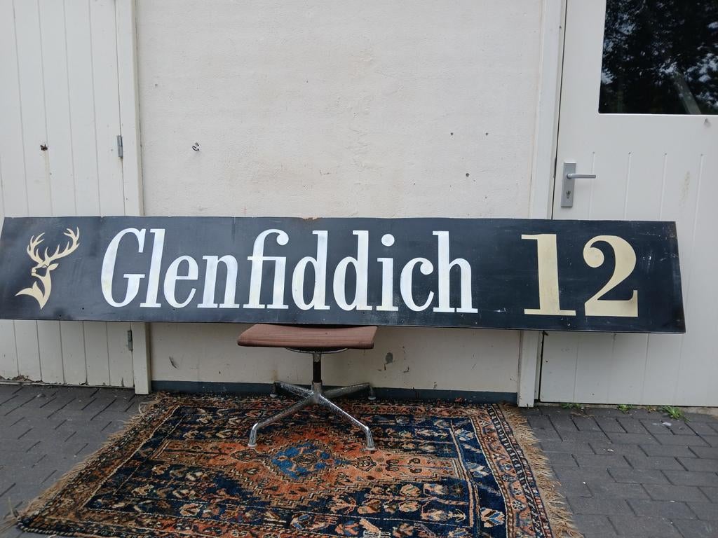 Glenfiddich whisky reclamebord, mancave, wunderkammer, Ophalen, Gebruikt