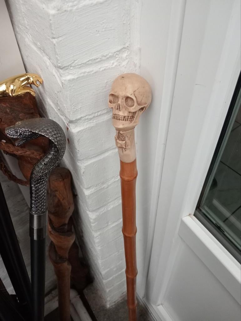 Skull pommel cane, Antiek en Kunst, Curiosa en Brocante, Ophalen of Verzenden