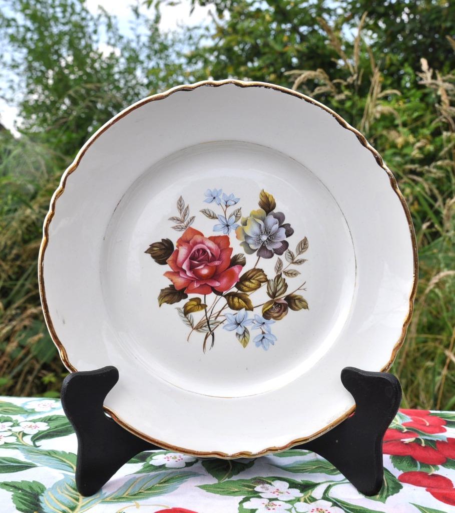 assiette plate decor de rose moulin des loups, Ophalen of Verzenden
